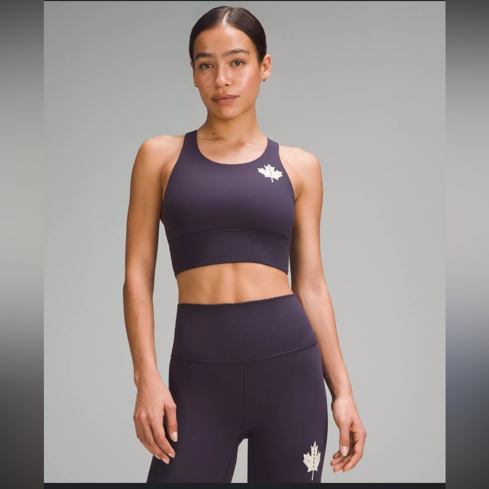 Like New- Lululemon- Sz 6- WunderTrain Longline Bra- Nvy/Wht/Rd- Limited Edition